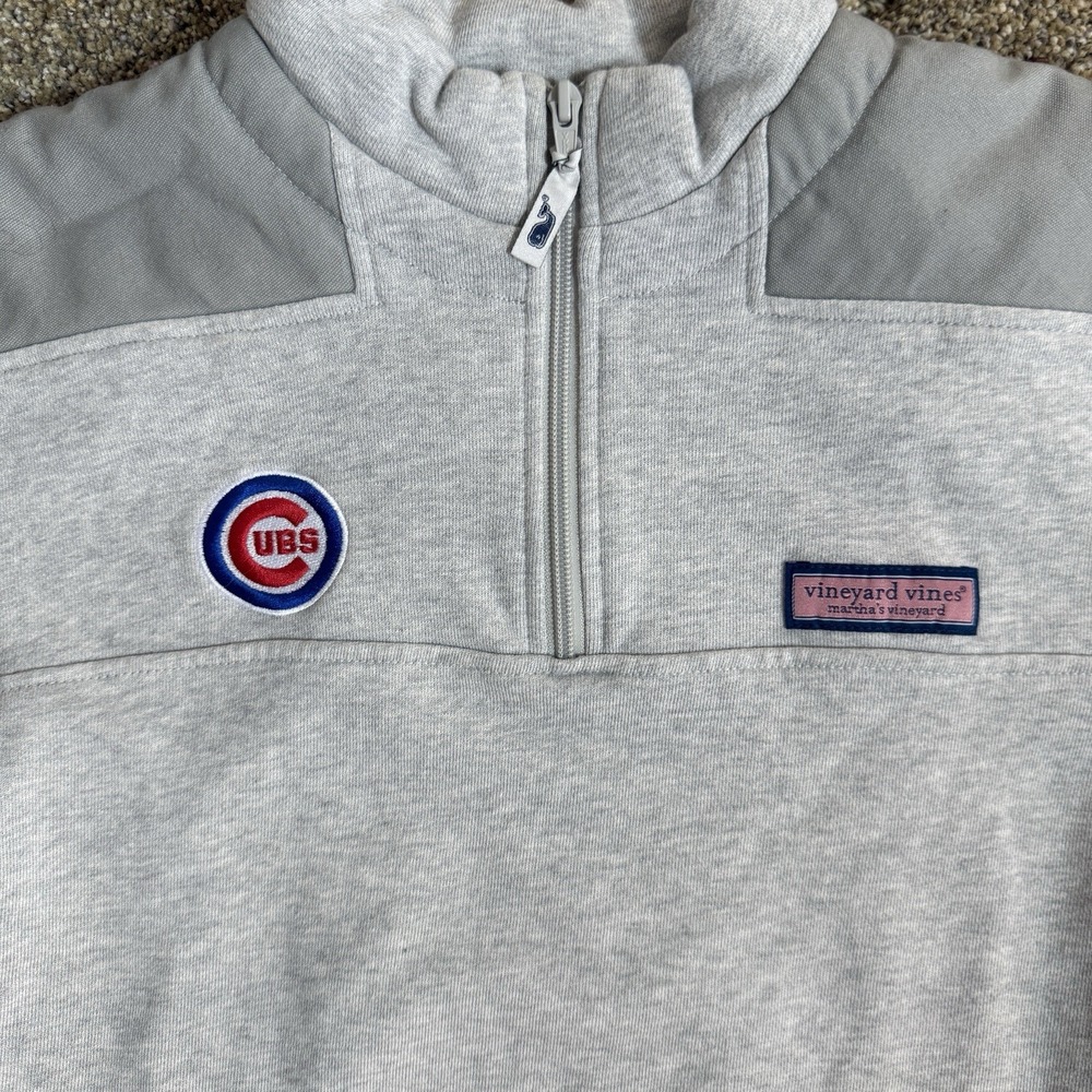 Vineyard Vines‎ Chicago Cubs Grey Quarter Zip Pullover Sweatshirt Women's XS